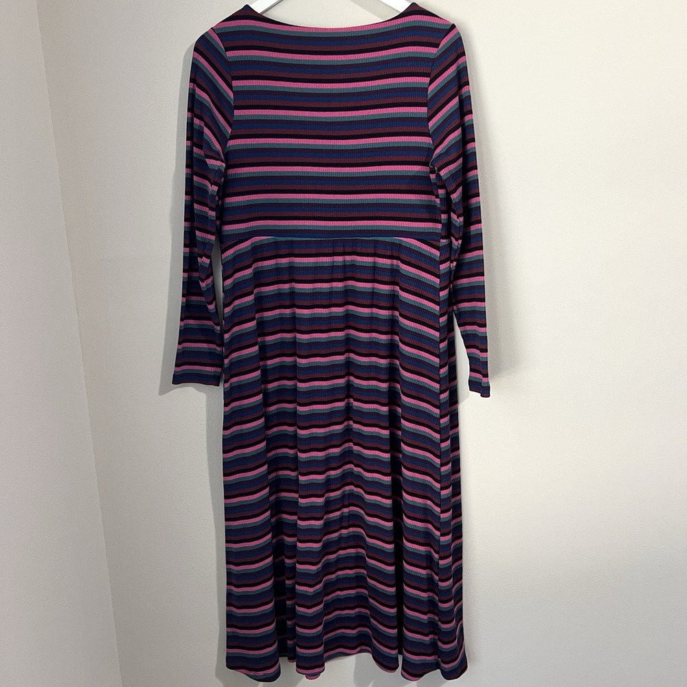 The Nines by Hatch Maternity Women's‎ Large Midi Sweater Dress Striped Ribbed - Picture 7 of 11